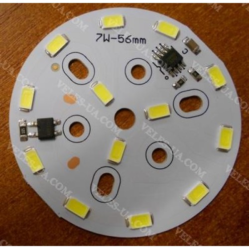 модуль LED d 56mm 7W AC220V 12LED5630 білий холодний (артикул: 29-3703.WC) модуль LED d 56mm 7W AC220V 12LED5630 білий холодний (артикул: 29-3703.WC)