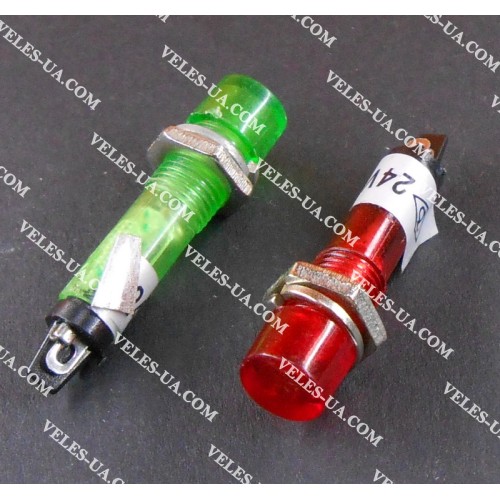 Неонка 24V d=7mm ЗЕЛЕНА в корпусі art:4201 (артикул: 29-4201.GN) Неонка 24V d=7mm ЗЕЛЕНА в корпусі art:4201 (артикул: 29-4201.GN)
