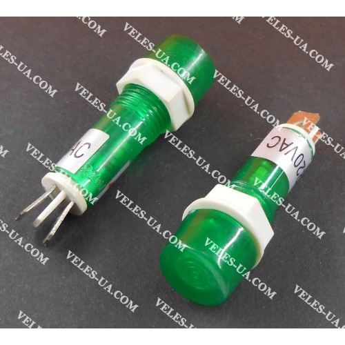 Неонка 220V d=10mm ЗЕЛЕНА в корпусі art:4607 (артикул: 29-4607.GN) Неонка 220V d=10mm ЗЕЛЕНА в корпусі art:4607 (артикул: 29-4607.GN)