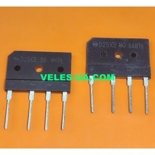 міст 25A x 800V корпус Гребінка, виводи Гнучкі, D25XB80 (артикул: D25XB80) міст 25A x 800V корпус Гребінка, виводи Гнучкі, D25XB80 (артикул: D25XB80)