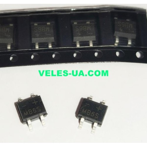 міст 0,5 A x 600V 46mV, MB6S, корпус MBS1 (артикул: MB6S) міст 0,5 A x 600V 46mV, MB6S, корпус MBS1 (артикул: MB6S)