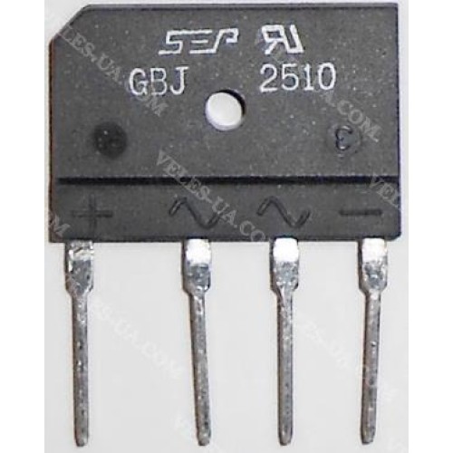 міст 25A x 1600V корпус Гребінка, виводи Гнучкі, SGBJ2516 (артикул: SGBJ2516) міст 25A x 1600V корпус Гребінка, виводи Гнучкі, SGBJ2516 (артикул: SGBJ2516)