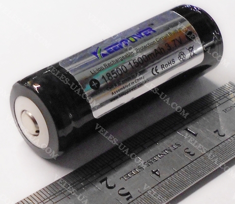 акумулятори 18500, 3,7V, d18.5mm