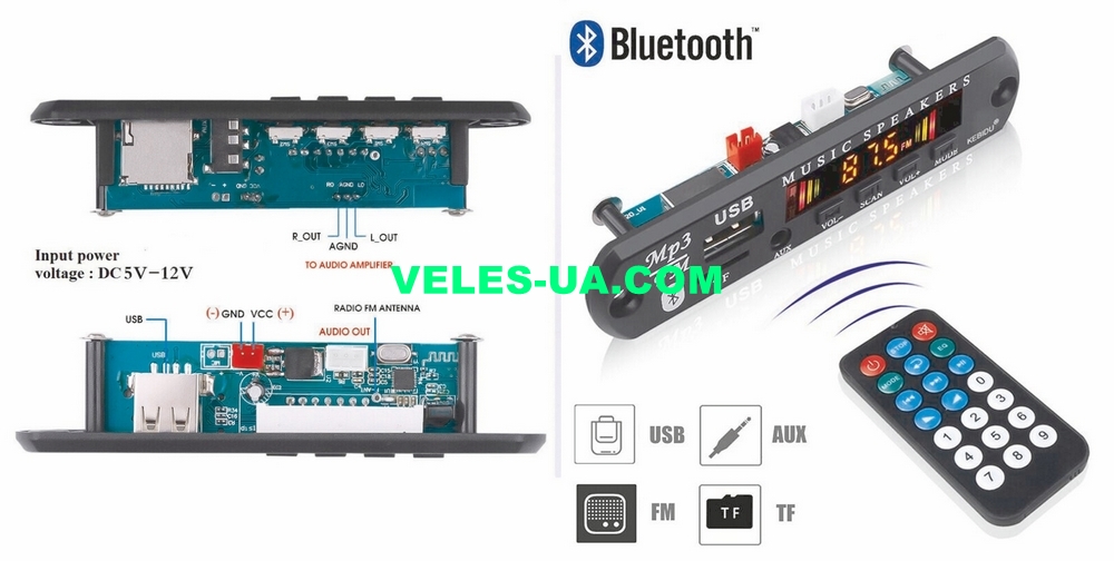 Аудіомодуль, +WiFi, +Bluetooth, +підсилювач, +пульт